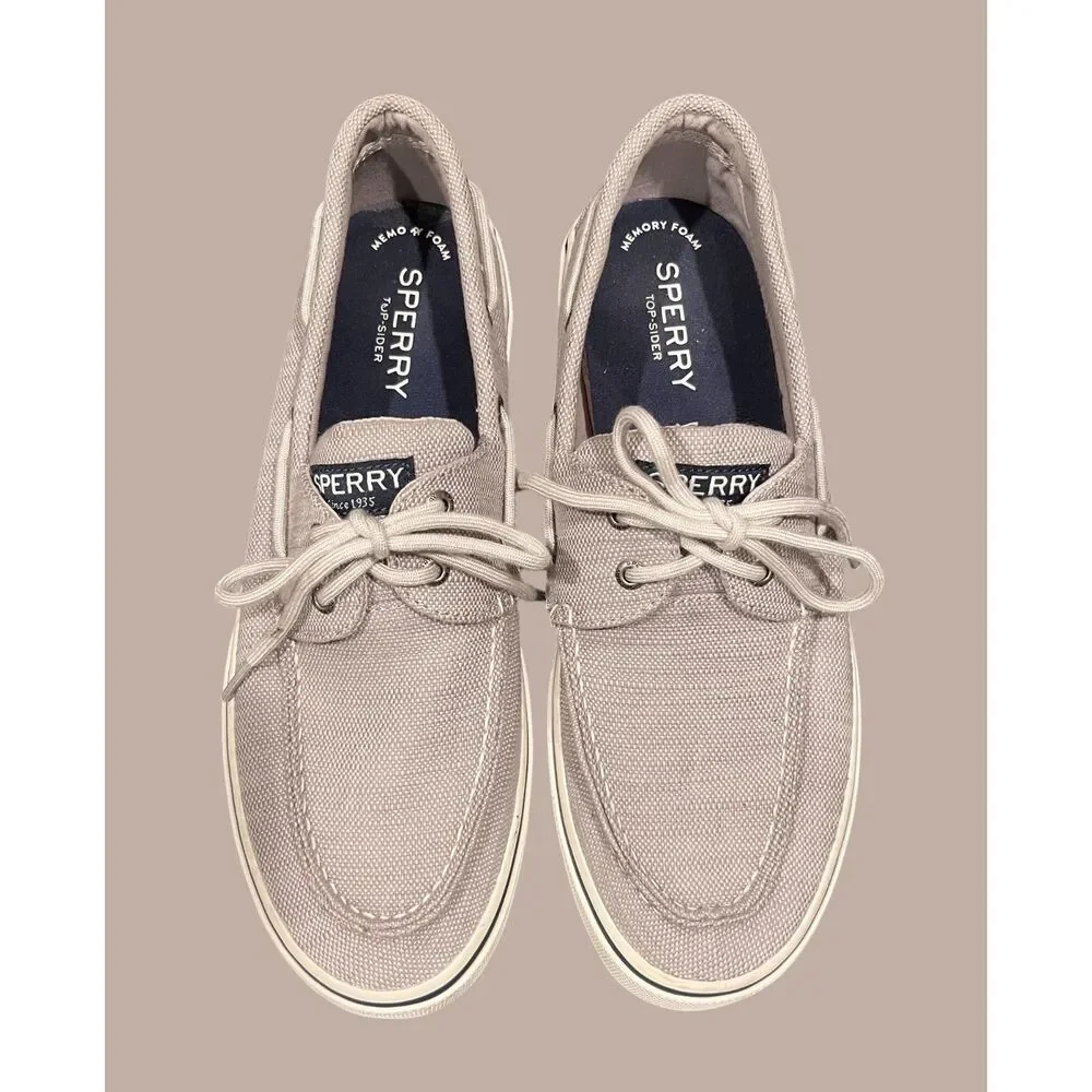 Sperry Men's Top-Sider Bahama II Chambray Boat Sneaker Grey Sz 11.5